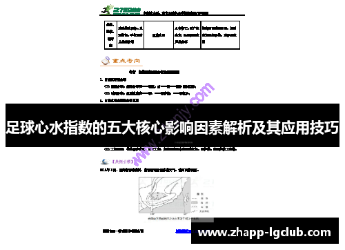 足球心水指数的五大核心影响因素解析及其应用技巧